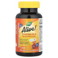 Nature's Way, Alive!® Kids, Chewable Multivitamin, Ages 2+, Orange & Berry Fruit, 120 Chewable Tablets