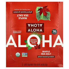 Aloha, Organic Protein Bars, Maple Sea Salt, 12 Bars, 1.98 oz (56 g) Each