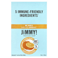 JiMMY!, Be Well, Bars with Benefits, Protein Bar, Immune Citrus Burst, 12 Bars, 1.58 oz (45 g) Each