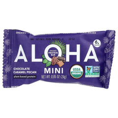 Aloha, Organic Protein Mini Bars, Chocolate Caramel Pecan, 20 Bars, 0.85 oz (24 g) Each