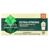 Seventh Generation, Kitchen Flap Tie Trash Bags, Tall , 30 White Bags, 13 Gallon