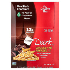 NuGo Nutrition, Dark®, Protein Bars, Chocolate Pretzel With Sea Salt, 12 Bars, 1.76 oz (50 g)