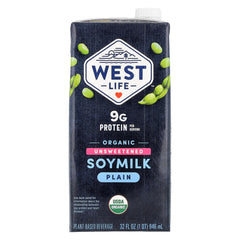West Life, Organic Soymilk, Unsweetened, Plain, 32 fl oz (946 ml)
