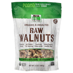 NOW Foods, Real Food, Organic Raw Walnuts, Unsalted, 12 oz (340 g)