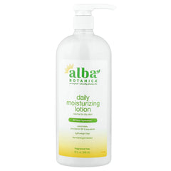 Alba Botanica, Daily Moisturizing Lotion, Normal to Dry Skin, Fragrance Free, 32 fl oz (946 ml)