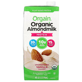 Orgain, Organic Almondmilk + Protein, Plant-Based, Unsweetened Vanilla, 32 fl oz (946 ml)