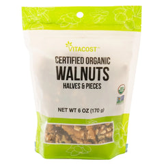Vitacost, Certified Organic Walnuts Halves & Pieces Non-GMO Kosher, 6 oz