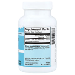 Vitacost, Vitamin D3 Mini Gels, 125 mcg (5,000 IU), 100 Softgels