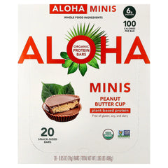 Aloha, Organic Protein Mini Bars, Peanut Butter Cup, 20 Bars, 0.85 oz (24 g) Each