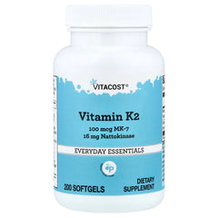 Vitacost, Vitamin K2, MK-7 With Nattokinase, 200 Softgels