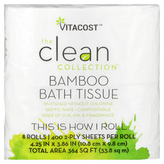 Vitacost, The Clean Collection™, Bamboo Bath Tissue, 8 Rolls