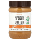 Vitacost, Certified Organic Peanut Butter, Smooth & Salted, 18 oz (510 g)