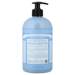 Dr. Bronner's, 4-in-1 Baby, Organic Sugar Soap, Unscented, 24 fl oz (710 ml)