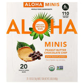 Aloha, Organic Protein Mini Bars, Peanut Butter Chocolate Chip, 20 Bars, 0.85 oz (24 g) Each