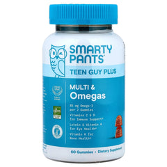 SmartyPants, Teen Guy Plus Multi & Omegas, Pineapple Orange, 60 Gummies