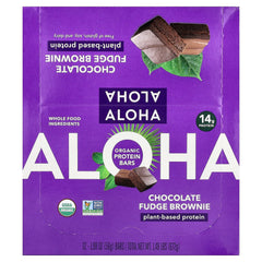 Aloha, Organic Protein Bars, Chocolate Fudge Brownie, 12 Bars, 1.98 oz (56 g) Each