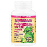 Natural Factors, Big Friends®, Magnesium Citrate, Bubble Gum, 50 mg, 60 Chewable Tablets