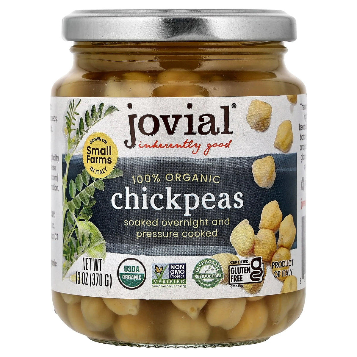 Jovial, 100% Organic Chickpeas, 13 oz (370 g)