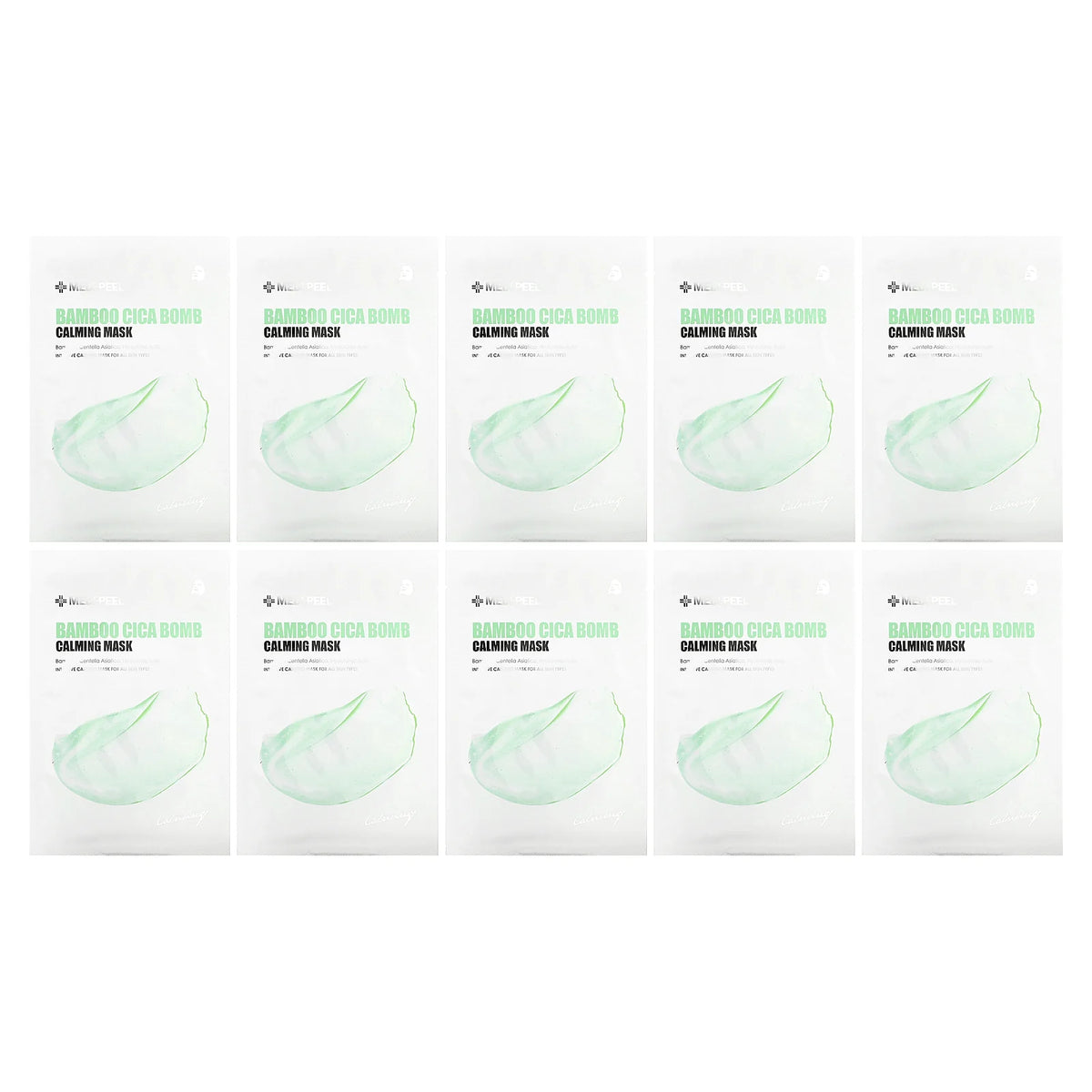 Medi-Peel, Bamboo Cica Bomb Calming Beauty Mask, 10 Sheet Masks, 25 ml Each