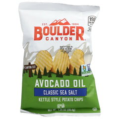 Boulder Canyon, Avocado Oil Kettle Style Potato Chips, Classic Sea Salt, 6 Bags, 1.25 oz (35.4 g) Each