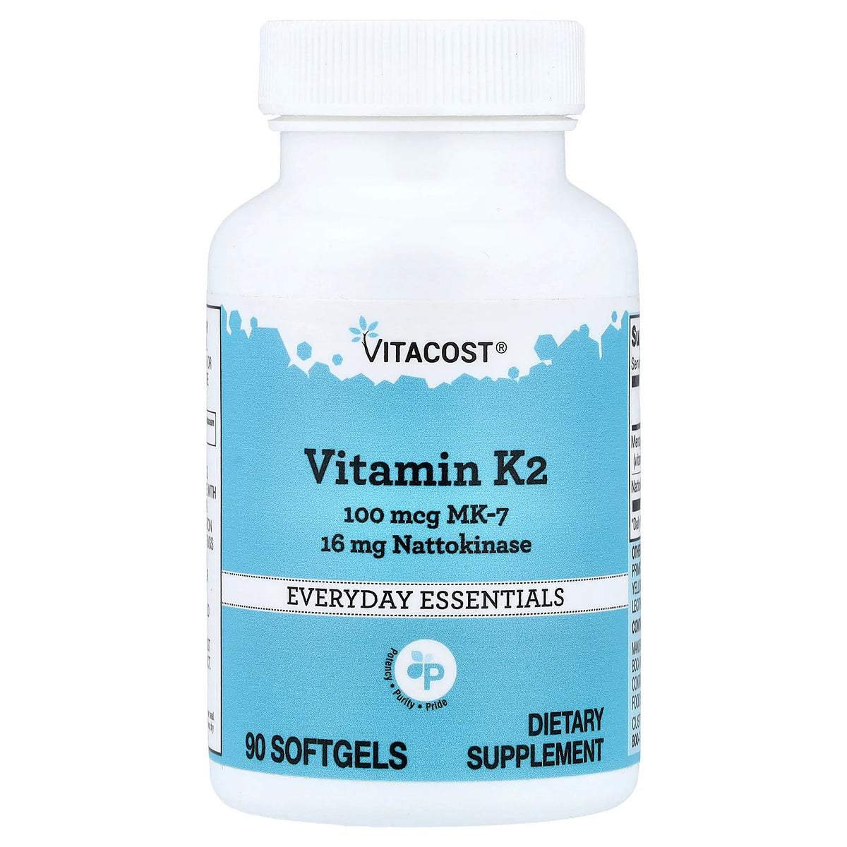 Vitacost, Vitamin K2, MK-7 With Nattokinase, 90 Softgels