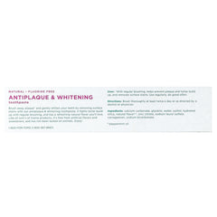 Tom's of Maine, Antiplaque & Whitening Toothpaste, Fluoride Free, Peppermint, 4.5 oz (127 g)