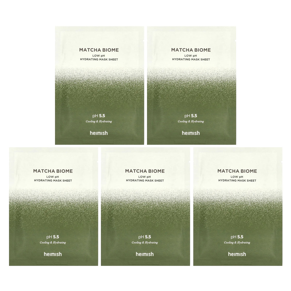 Heimish, Matcha Biome, Low pH Hydrating Beauty Mask Sheet, 5 Sheets, 30 ml Each