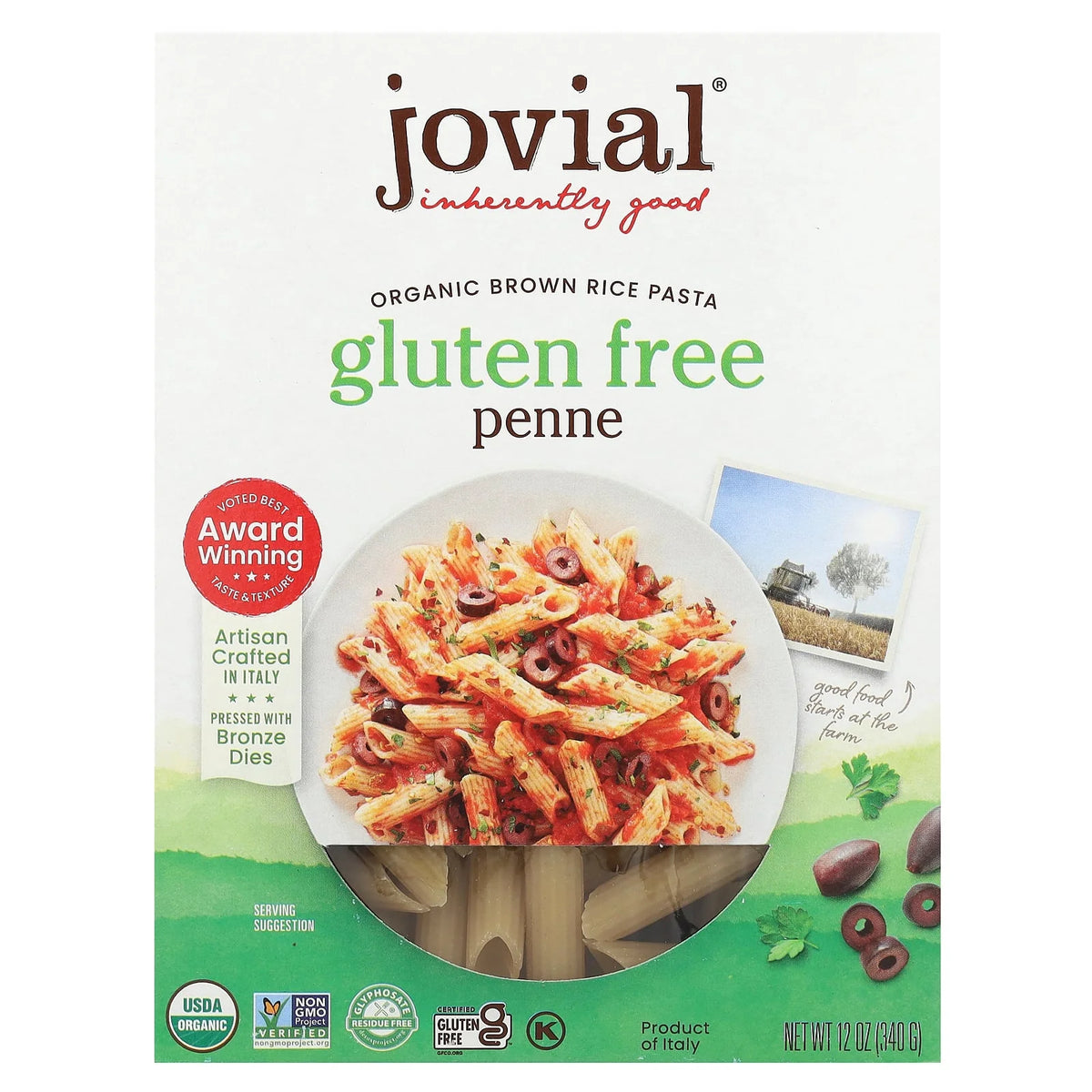 Jovial, Organic Brown Rice Pasta, Penne, 12 oz (340 g)