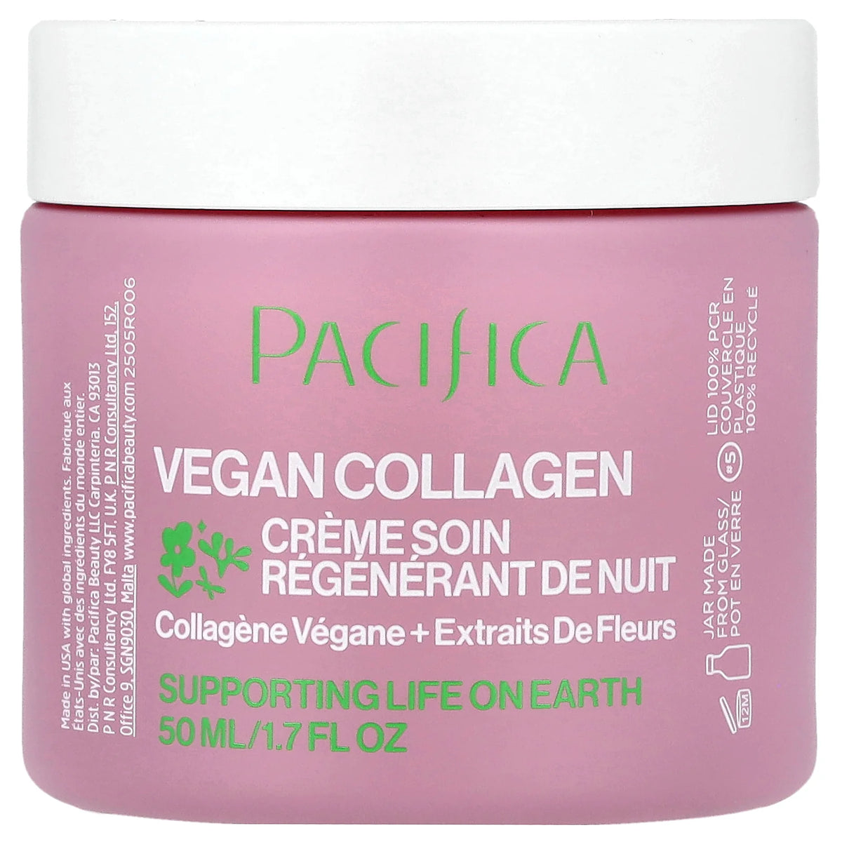 Pacifica, Vegan Collagen, Overnight Recovery Cream, 1.7 fl oz (50 ml)