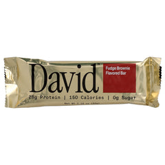 David Protein, Protein Bar, Fudge Brownie, 12 Bars, 2.19 oz (62 g) Each