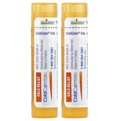 Boiron, ColdCalm® Kids Meltaway Pellets, 4+ Years, 2 Tubes, Approx. 80 Pellets Each