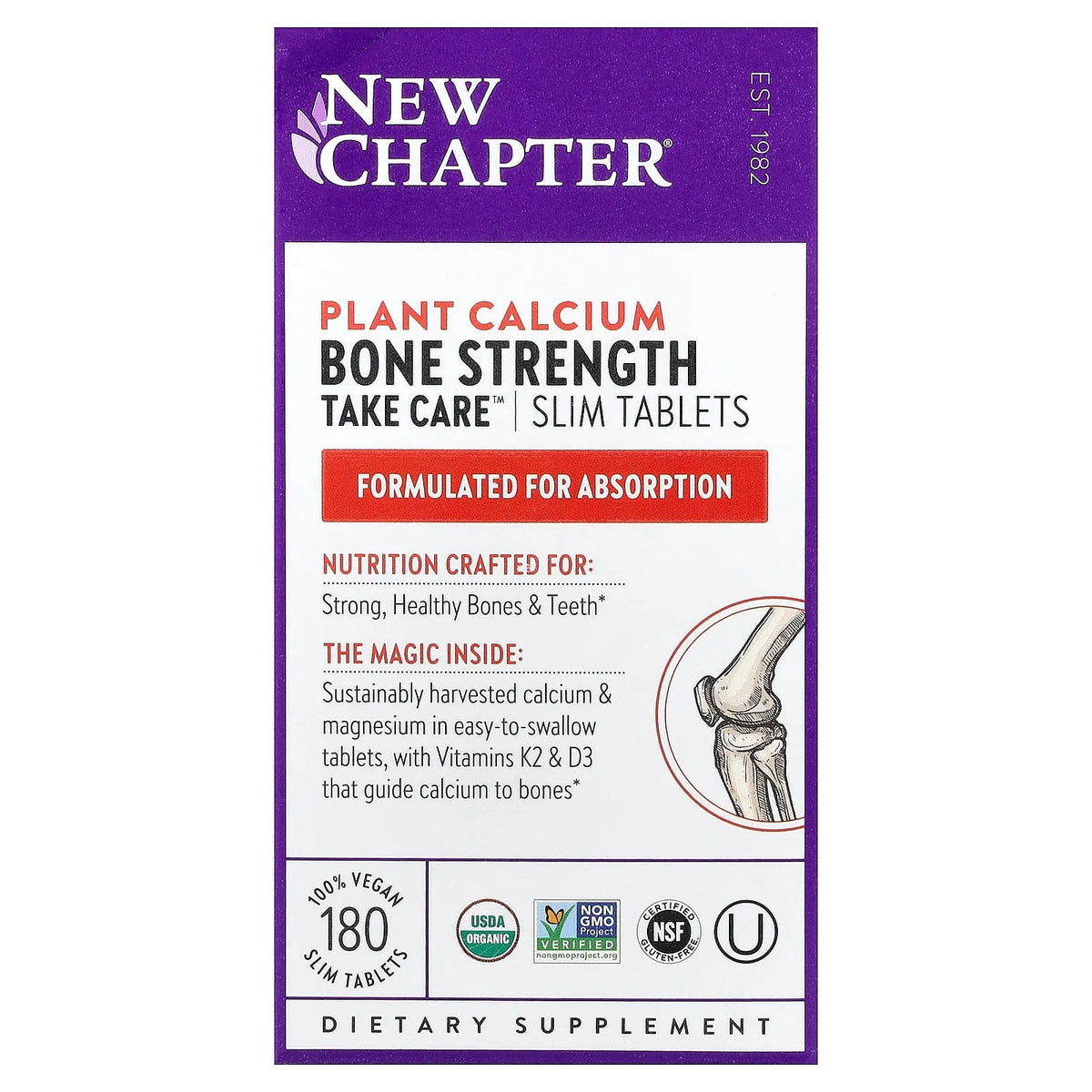 New Chapter, Plant Calcium, Bone Strength Take Care™, 180 Vegan Slim Tablets
