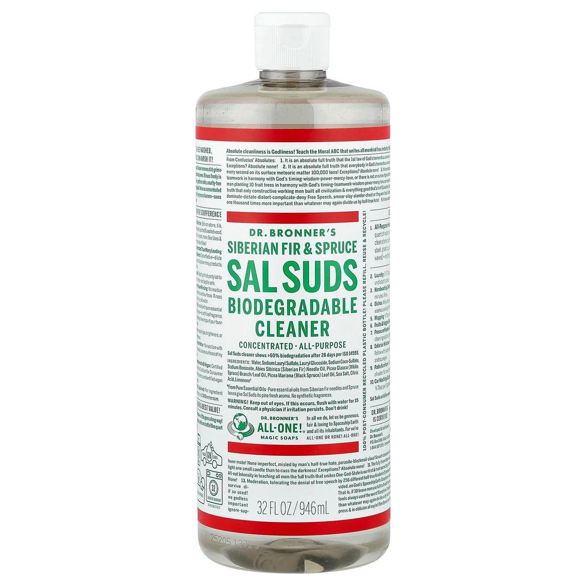 Dr. Bronner's, Sal Suds, Biodegradable Cleaner, Siberian Fir & Spruce, 32 fl oz (946 ml)