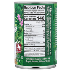 Native Forest, Organic Coconut Milk, Simple, Unsweetened, 13.5 fl oz (398 ml)