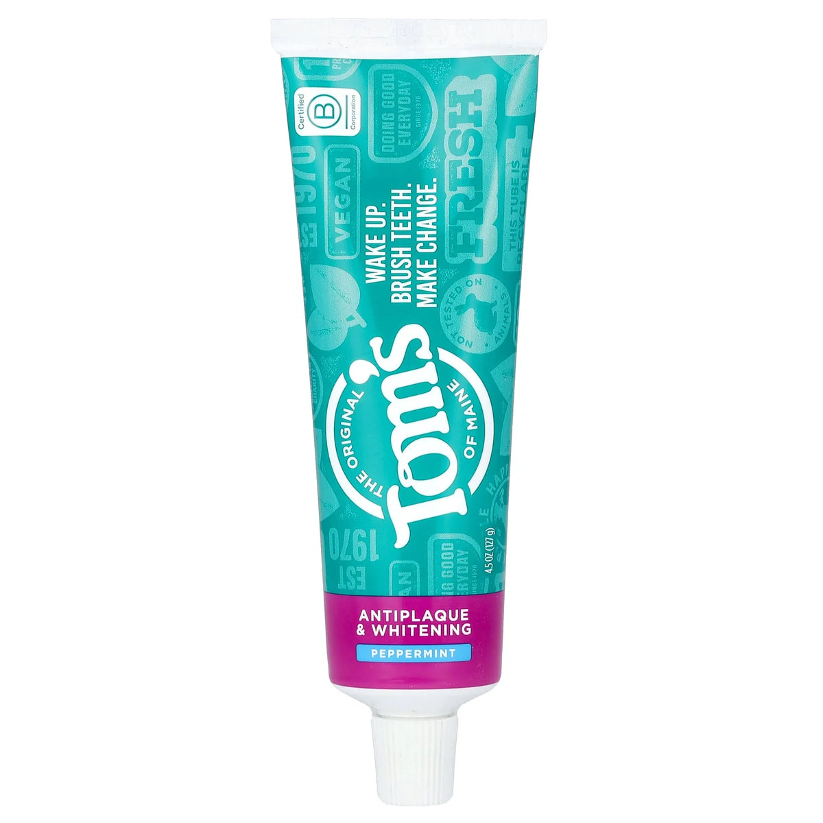 Tom's of Maine, Antiplaque & Whitening Toothpaste, Fluoride Free, Peppermint, 4.5 oz (127 g)