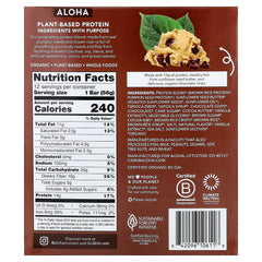Aloha, Organic Protein Bars, Chocolate Chip Cookie Dough, 12 Bars, 1.98 oz (56 g) Each