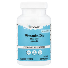 Vitacost, Everyday Essentials, Vitamin D3 Mini Gels, 50 mcg (2,000 IU), 120 Softgels