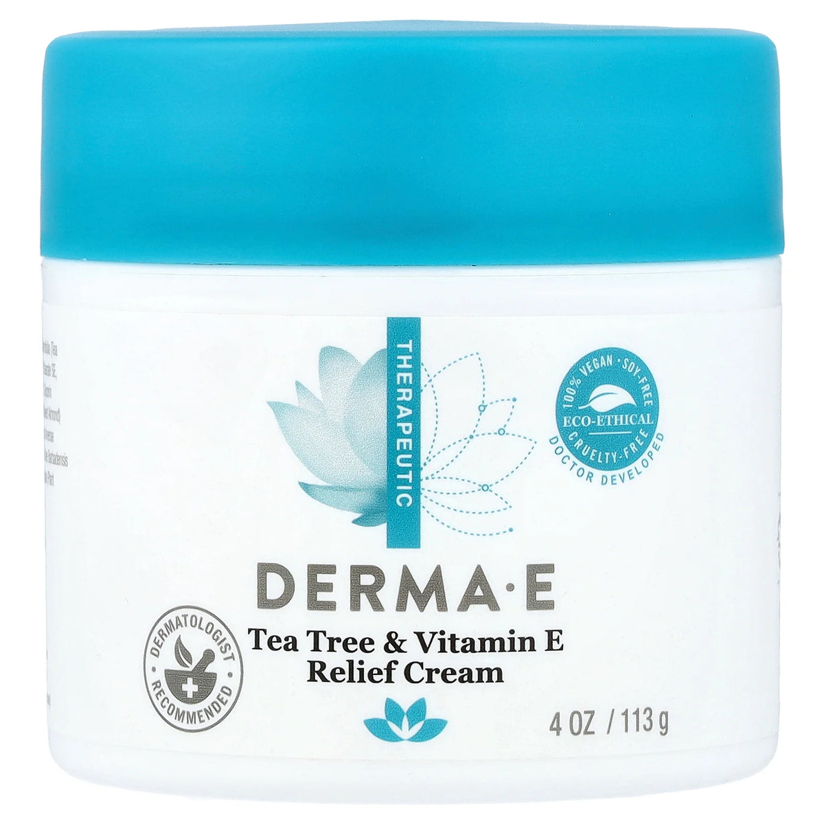 DERMA E, Tea Tree & Vitamin E Relief Cream, 4 oz (113 g)