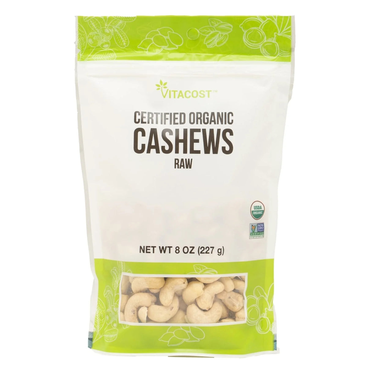 Vitacost, Certified Organic Cashews, Raw, 8 oz (227 g)