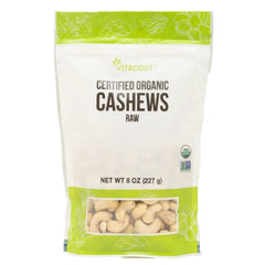 Vitacost, Certified Organic Cashews, Raw, 8 oz (227 g)