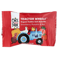 Once Upon A Farm, Tractor Wheels™, Organic Toddler Soft-Baked Bar, Strawberry, Pumpkin & Beet, 5 Bars, 0.67 oz (19 g) Each
