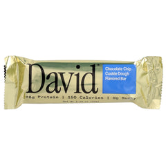 David Protein, Protein Bar, Chocolate Chip Cookie Dough, 12 Bars, 2.19 oz (62 g) Each
