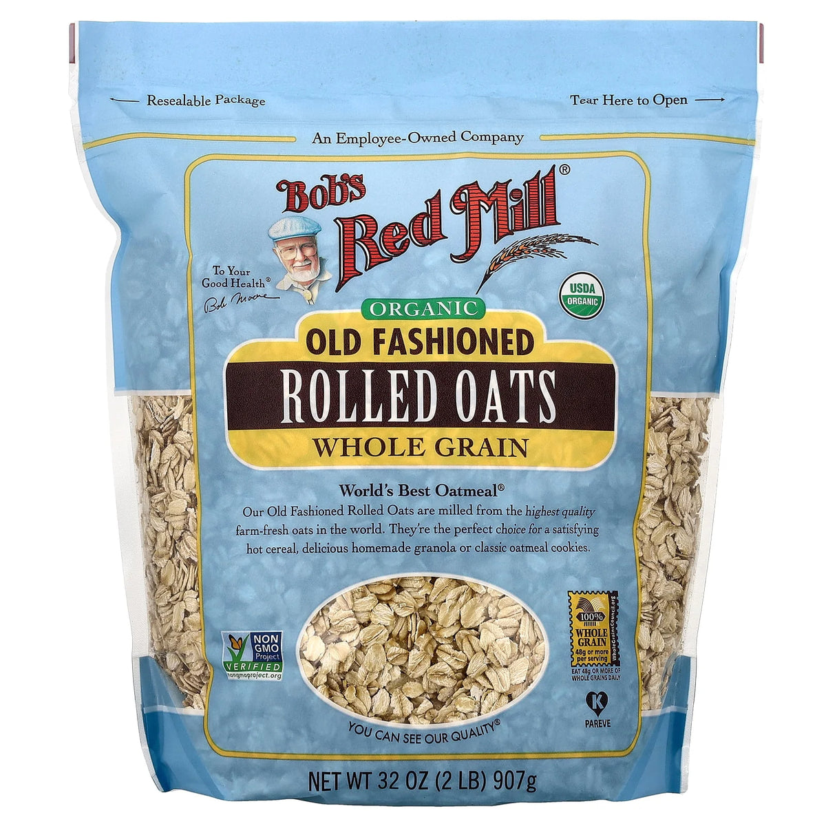 Bob's Red Mill, Organic Old Fashioned Rolled Oats, Whole Grain, 32 oz (907 g)
