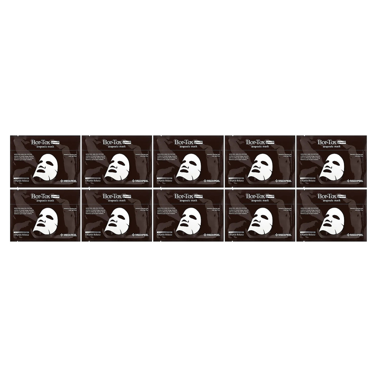 Medi-Peel, Bor-Tox 5 Peptide Ampoule Beauty Mask, 10 Sheet Masks, 30 ml Each