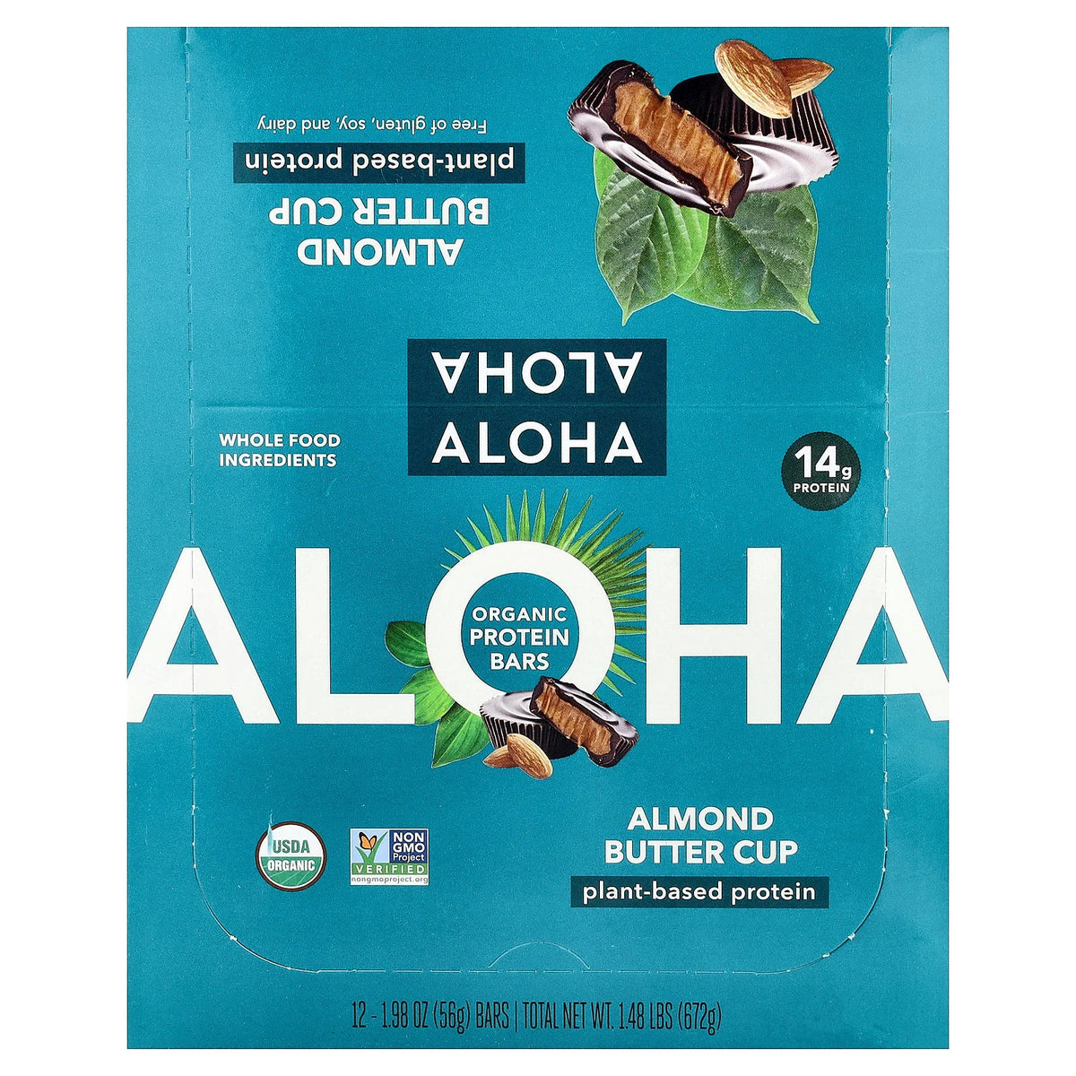 Aloha, Organic Protein Bars, Almond Butter Cup, 12 Bars, 1.98 oz (56 g) Each