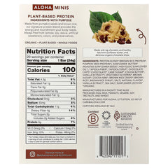 Aloha, Organic Protein Mini Bars, Chocolate Chip Cookie Dough, 20 Bars, 0.85 oz (24 g) Each