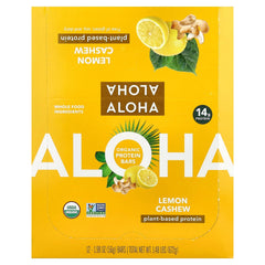 Aloha, Organic Protein Bars, Lemon Cashew, 12 Bars, 1.98 oz (56 g) Each