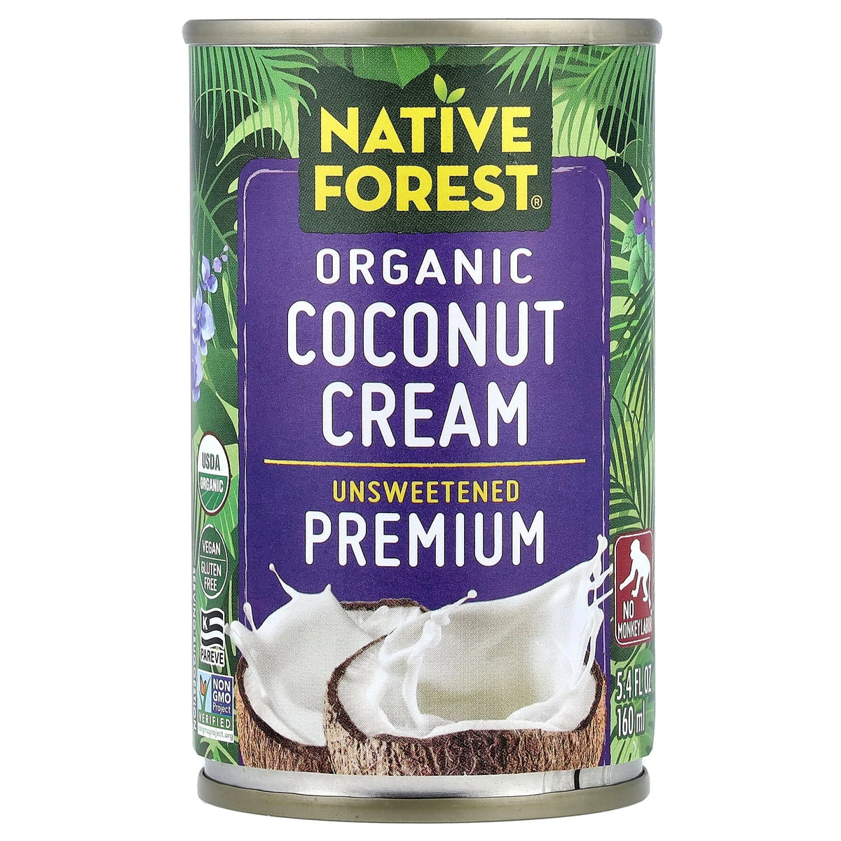 Native Forest, Organic Coconut Cream, Premium, Unsweetened, 5.4 fl oz (160 ml)