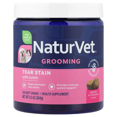 NaturVet, Grooming, Tear Stain with Lutein, For Dogs & Cats, Bacon & Chicken, 120 Soft Chews, 9.3 oz (264 g)
