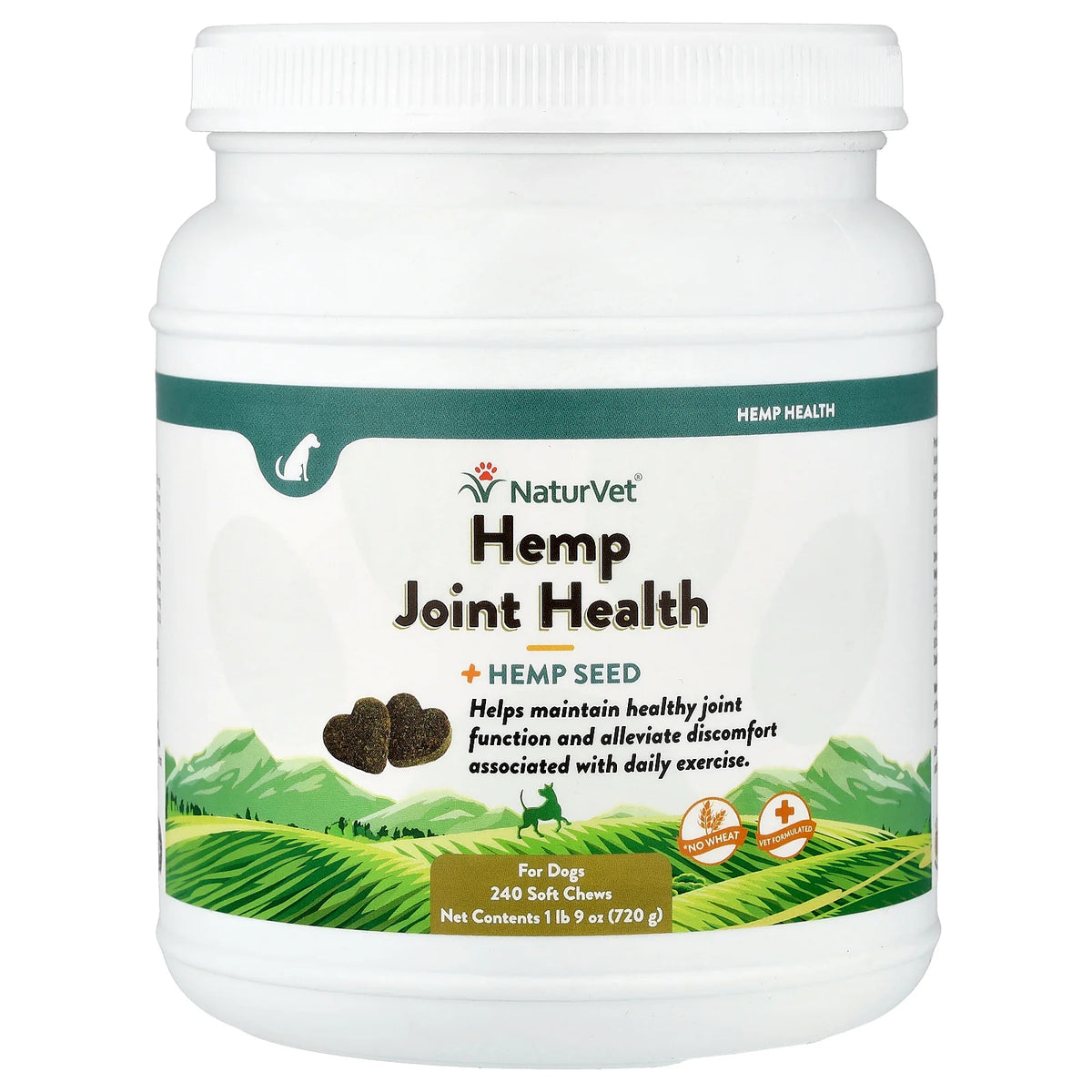 NaturVet, Hemp Joint Health + Hemp Seed, For Dogs, 240 Soft Chews, 1 lb 9 oz (720 g)